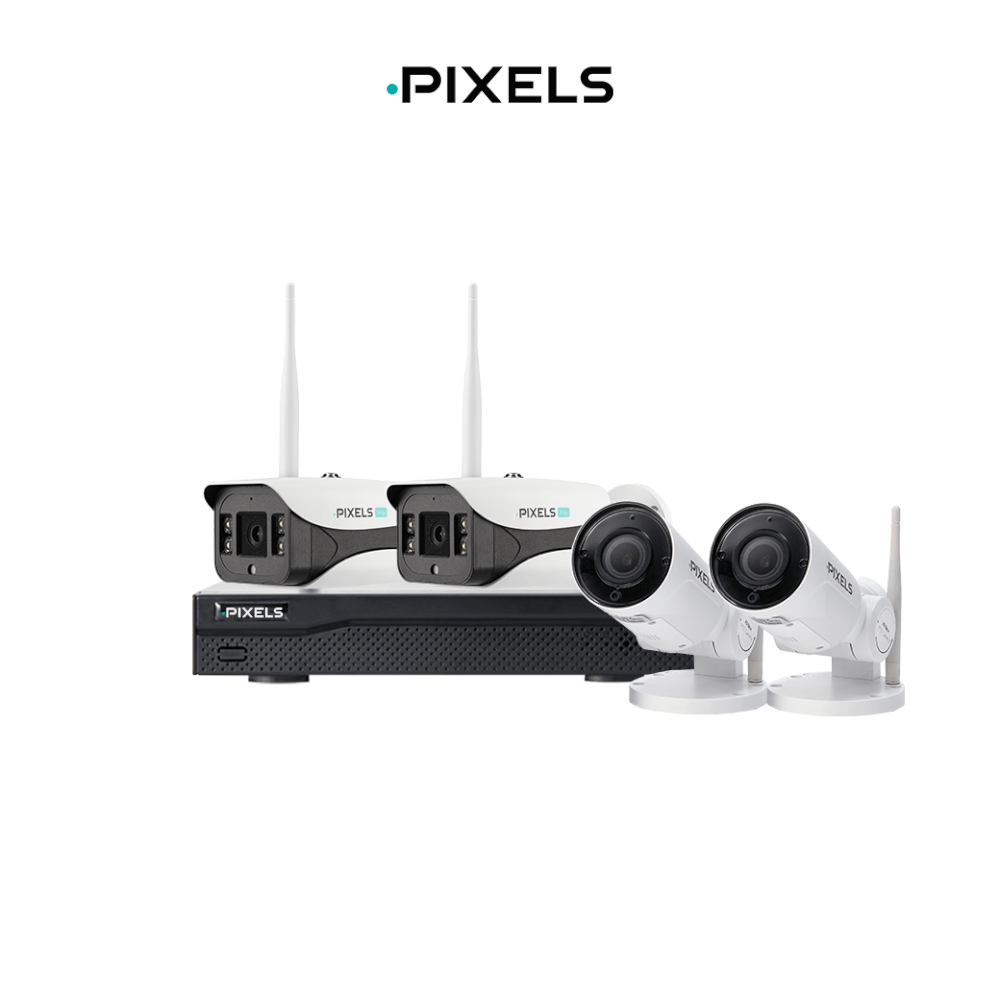 กล้องวงจรปิดไร้สาย PIXELS CCTV HYBRID 4CH กล้องฟิก 2 CH + กล้องหมุน 180° 2 CH 3 MP_1